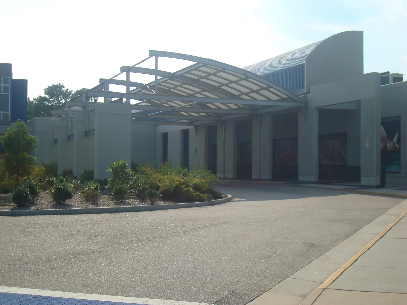 The main entrance of the Virginia Aquarium & Marine Science Center on General Booth Boulevard, home of the new Holiday Trail of Lights.