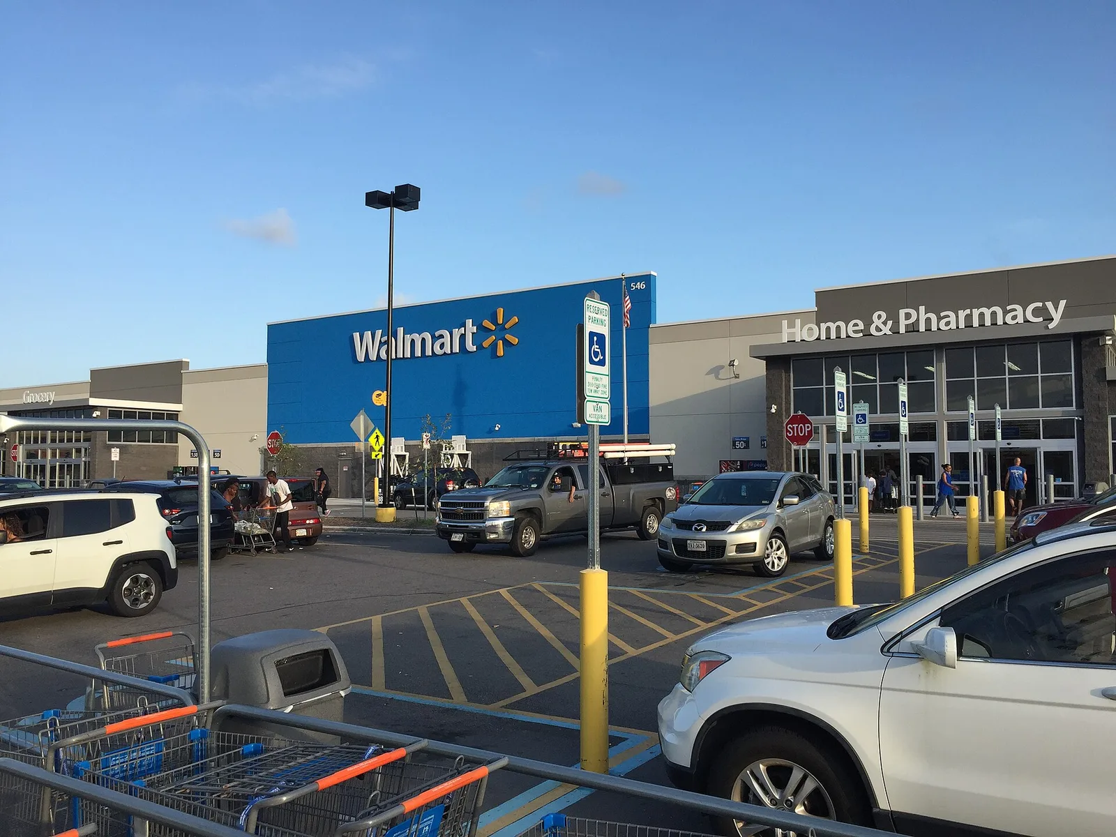 The Walmart Supercenter at 546 First Colonial Road, one of the big stores in the Hilltop shopping district.