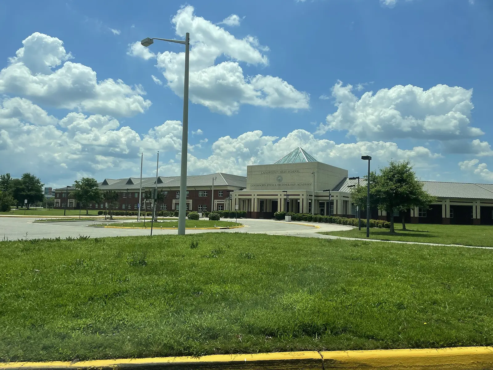The exterior of Landstown High School on Concert Drive in Virginia Beach.
