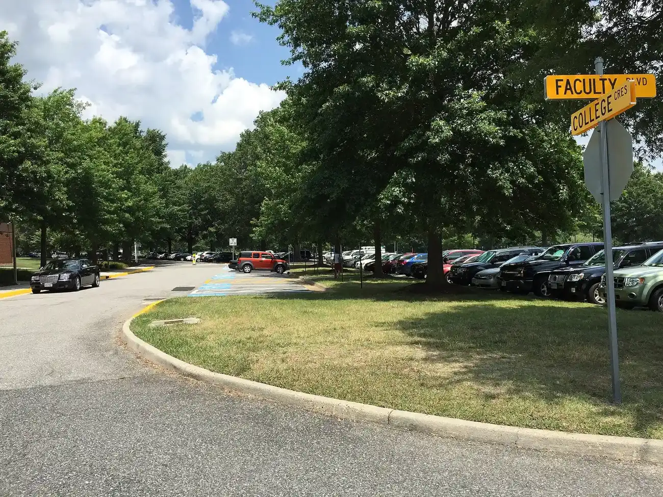 College Crescent at Faculty Boulevard on Tidewater Community College's Virginia Beach campus.