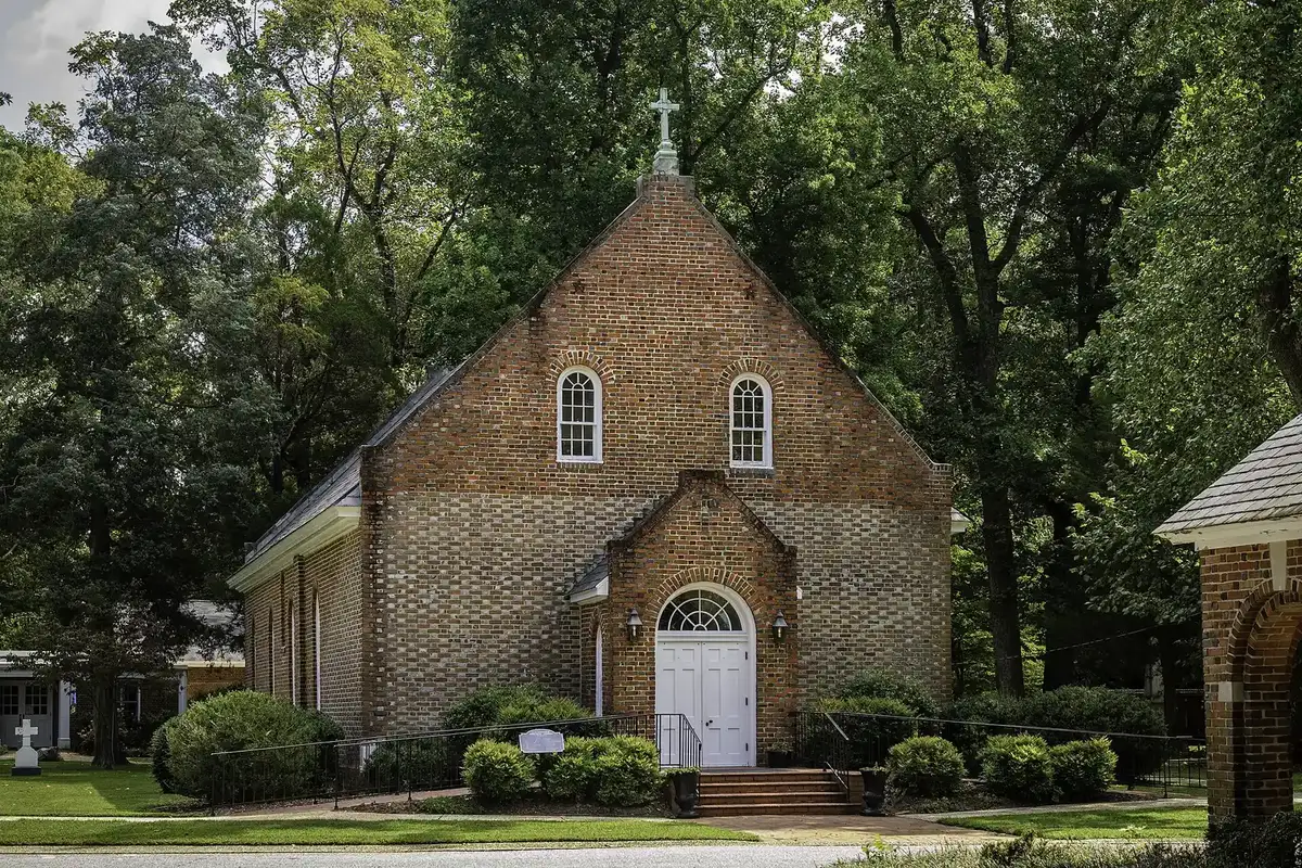 Old Donation Episcopal Church on North Witchduck Road, the church the school's name recalls.