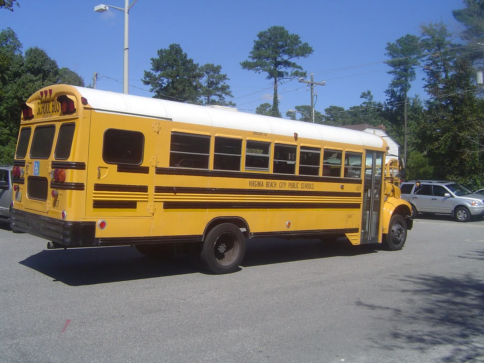 A Virginia Beach City Public Schools bus in Virginia Beach.
